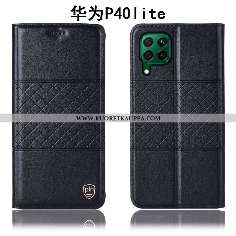 Kuori Huawei P40 Lite, Kuoret Huawei P40 Lite, Kotelo Huawei P40 Lite Nahkakuori Suojaus Keltainen A