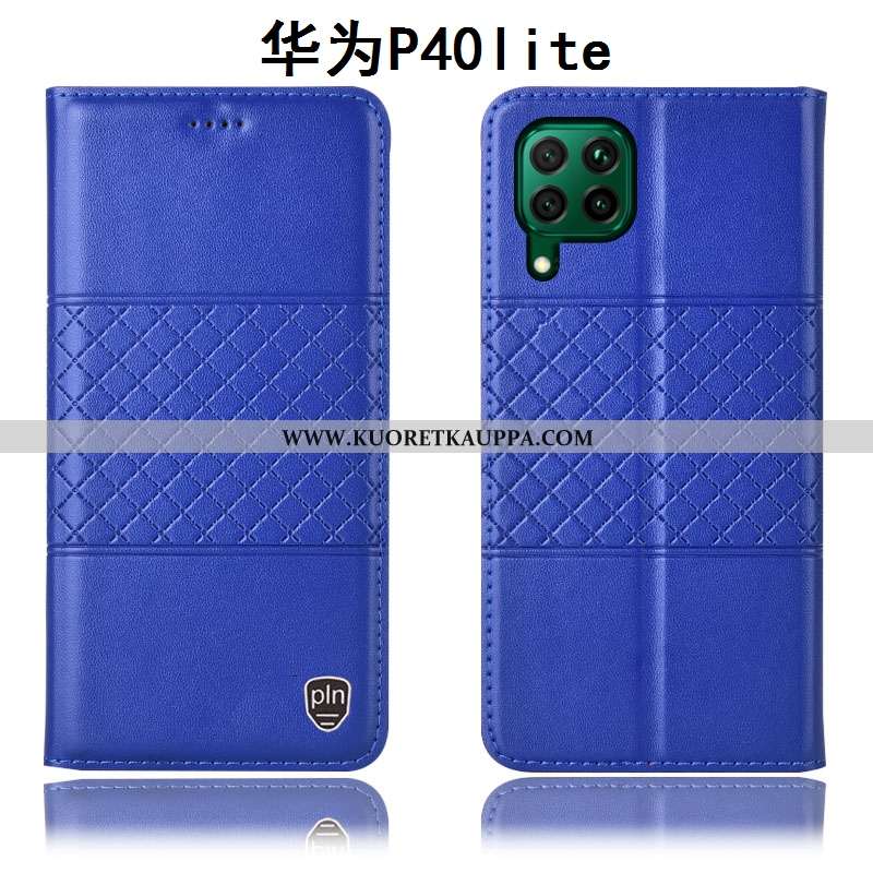 Kuori Huawei P40 Lite, Kuoret Huawei P40 Lite, Kotelo Huawei P40 Lite Nahkakuori Suojaus Keltainen A