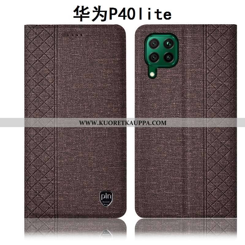 Kuori Huawei P40 Lite, Kuoret Huawei P40 Lite, Kotelo Huawei P40 Lite Nahkakuori Suojaus Murtumaton 