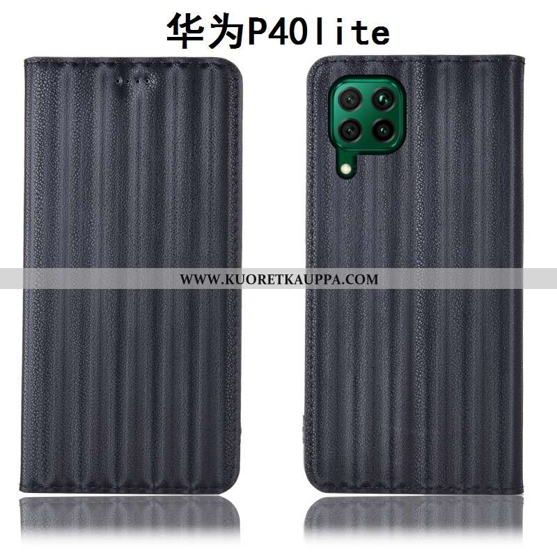 Kuori Huawei P40 Lite, Kuoret Huawei P40 Lite, Kotelo Huawei P40 Lite Suojaus Nahkakuori Viini Punai