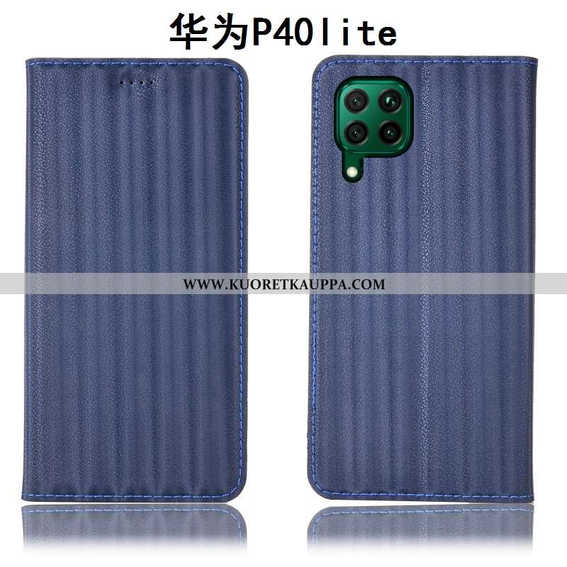 Kuori Huawei P40 Lite, Kuoret Huawei P40 Lite, Kotelo Huawei P40 Lite Suojaus Nahkakuori Viini Punai