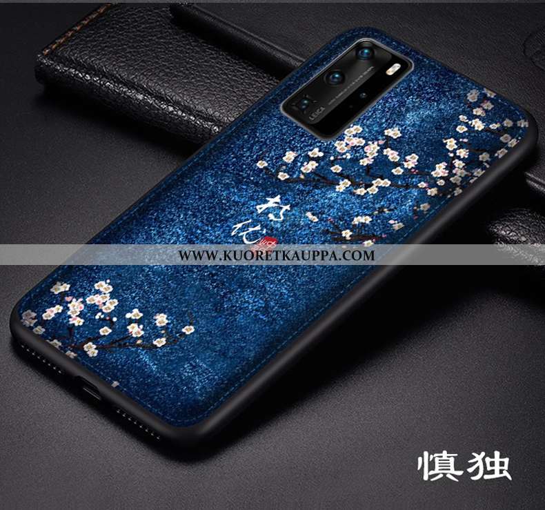Kuori Huawei P40 Pro, Kuoret Huawei P40 Pro, Kotelo Huawei P40 Pro Kohokuviointi Nahka Suojaus Taide