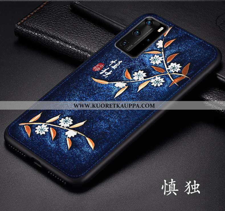 Kuori Huawei P40 Pro, Kuoret Huawei P40 Pro, Kotelo Huawei P40 Pro Kohokuviointi Nahka Suojaus Taide