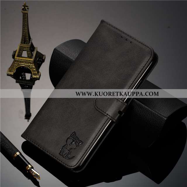 Kuori Huawei Y5 2020, Kuoret Huawei Y5 2020, Kotelo Huawei Y5 2020 Suojaus Nahkakuori Viini Punainen