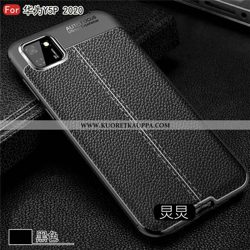Kuori Huawei Y5p, Kuoret Huawei Y5p, Kotelo Huawei Y5p Kukkakuvio Pehmeä Neste Silikoni Musta Mustat