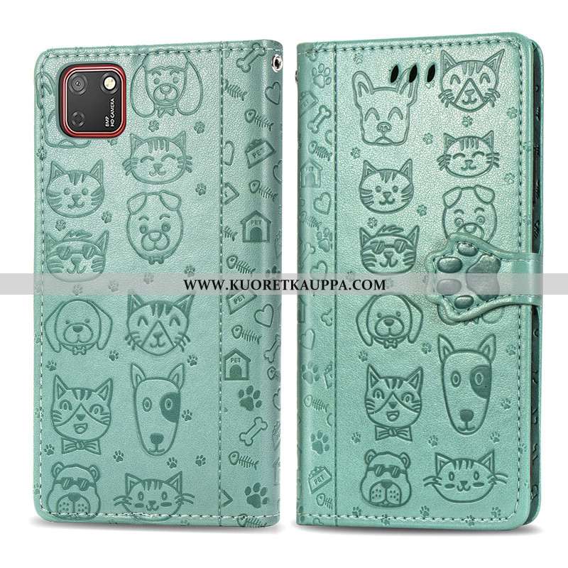 Kuori Huawei Y5p, Kuoret Huawei Y5p, Kotelo Huawei Y5p Nahka Suojaus Kohokuviointi Violetti