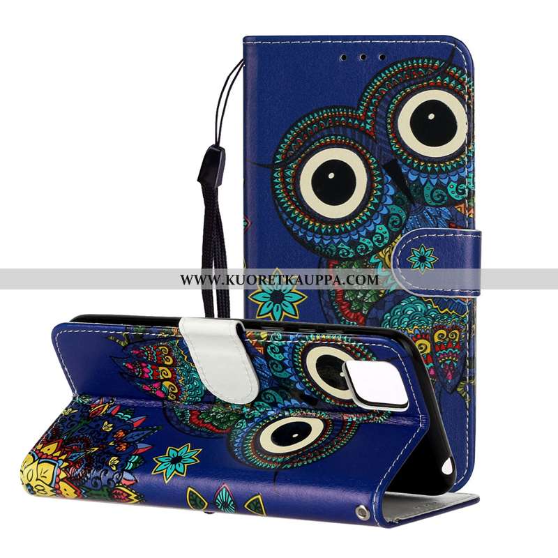 Kuori Huawei Y5p, Kuoret Huawei Y5p, Kotelo Huawei Y5p Nahkakuori Kohokuviointi Sininen Suojaus