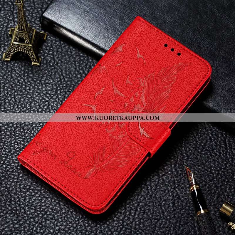 Kuori Huawei Y5p, Kuoret Huawei Y5p, Kotelo Huawei Y5p Nahkakuori Salkku Punainen All Inclusive Simp