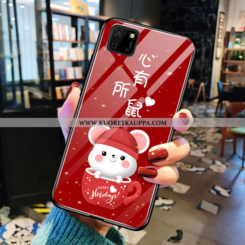 Kuori Huawei Y5p, Kuoret Huawei Y5p, Kotelo Huawei Y5p Pehmeä Neste Valo Pieni Peili Kova Punainen