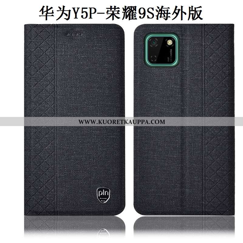 Kuori Huawei Y5p, Kuoret Huawei Y5p, Kotelo Huawei Y5p Pellava Nahkakuori Harmaa Suojaus