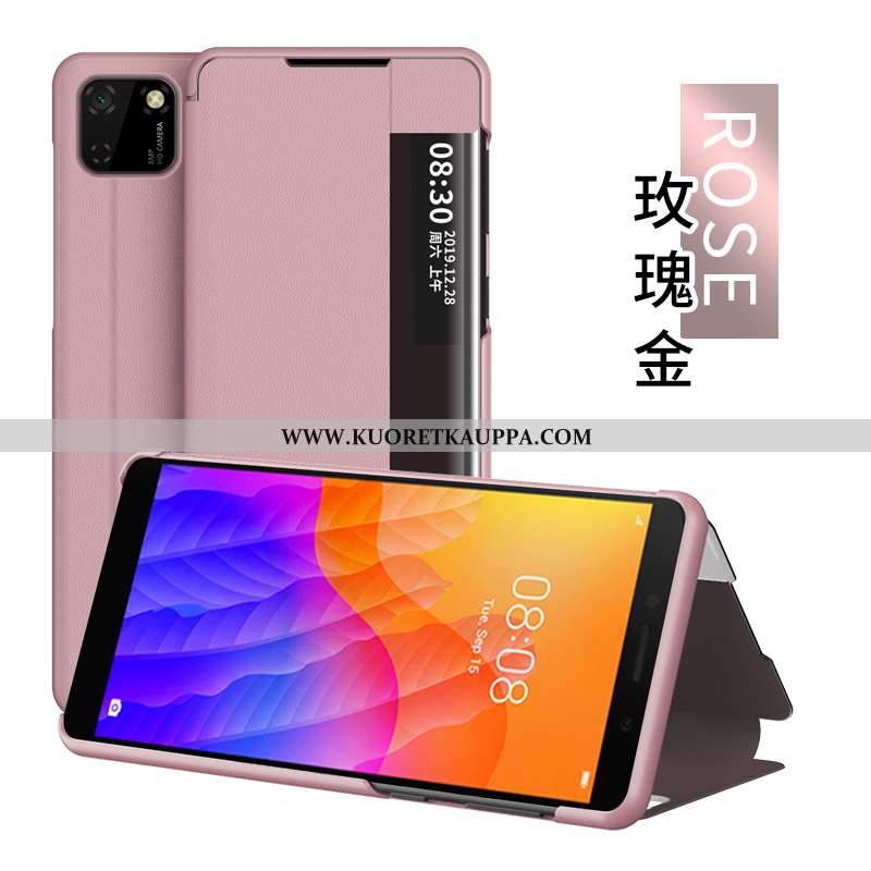 Kuori Huawei Y5p, Kuoret Huawei Y5p, Kotelo Huawei Y5p Pesty Suede Suojaus Kulta Nahkakuori Horrosti