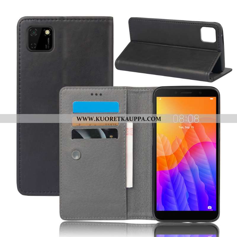 Kuori Huawei Y5p, Kuoret Huawei Y5p, Kotelo Huawei Y5p Salkku Nahkakuori Oranssi Kortti