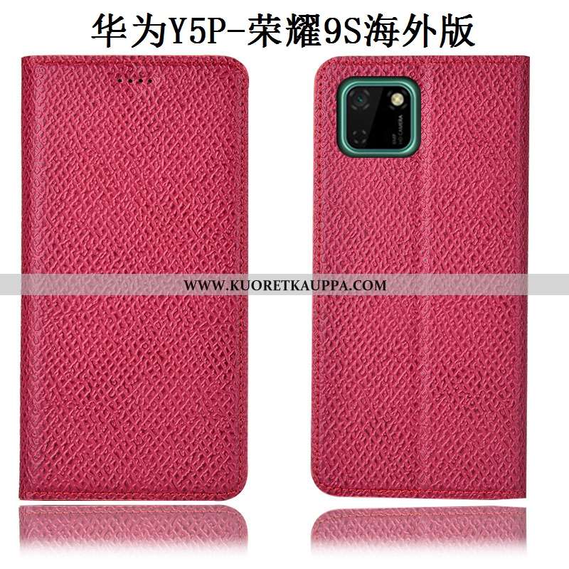 Kuori Huawei Y5p, Kuoret Huawei Y5p, Kotelo Huawei Y5p Suojaus Aito Nahka Kukkakuvio Murtumaton Puna