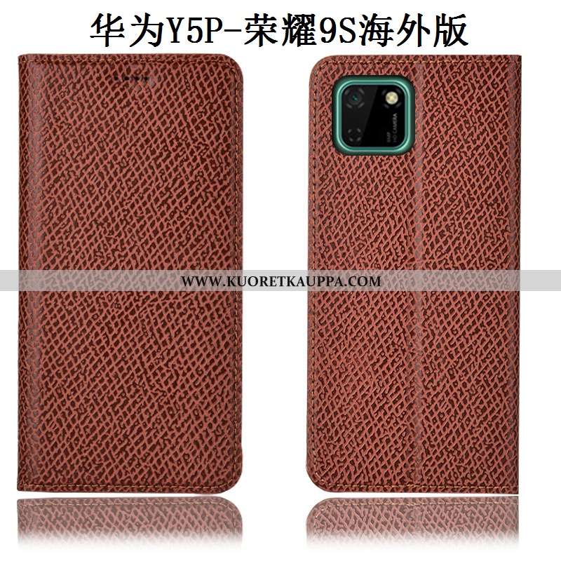 Kuori Huawei Y5p, Kuoret Huawei Y5p, Kotelo Huawei Y5p Suojaus Aito Nahka Kukkakuvio Murtumaton Puna