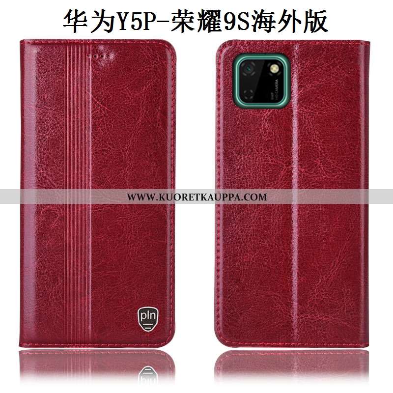 Kuori Huawei Y5p, Kuoret Huawei Y5p, Kotelo Huawei Y5p Suojaus Aito Nahka Murtumaton Mustat