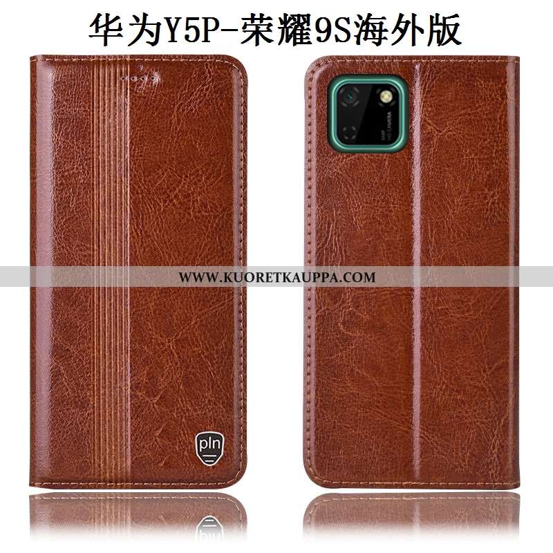 Kuori Huawei Y5p, Kuoret Huawei Y5p, Kotelo Huawei Y5p Suojaus Aito Nahka Murtumaton Mustat