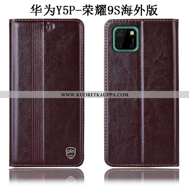 Kuori Huawei Y5p, Kuoret Huawei Y5p, Kotelo Huawei Y5p Suojaus Aito Nahka Murtumaton Mustat