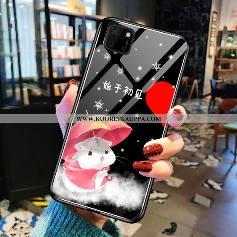 Kuori Huawei Y5p, Kuoret Huawei Y5p, Kotelo Huawei Y5p Tila Sarjakuva Lasi Murtumaton Puhelimen Must