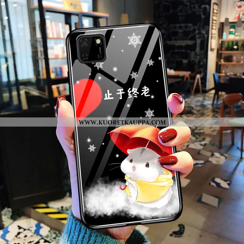 Kuori Huawei Y5p, Kuoret Huawei Y5p, Kotelo Huawei Y5p Tila Sarjakuva Lasi Murtumaton Puhelimen Must