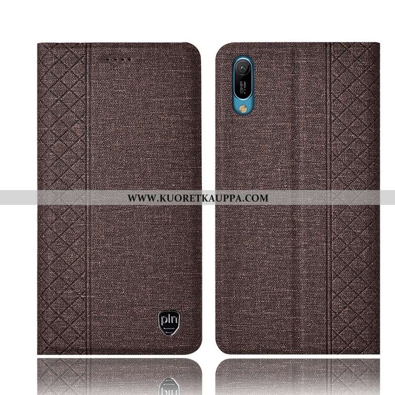 Kuori Huawei Y6 2020, Kuoret Huawei Y6 2020, Kotelo Huawei Y6 2020 Nahkakuori Pellava Puhelimen Rusk