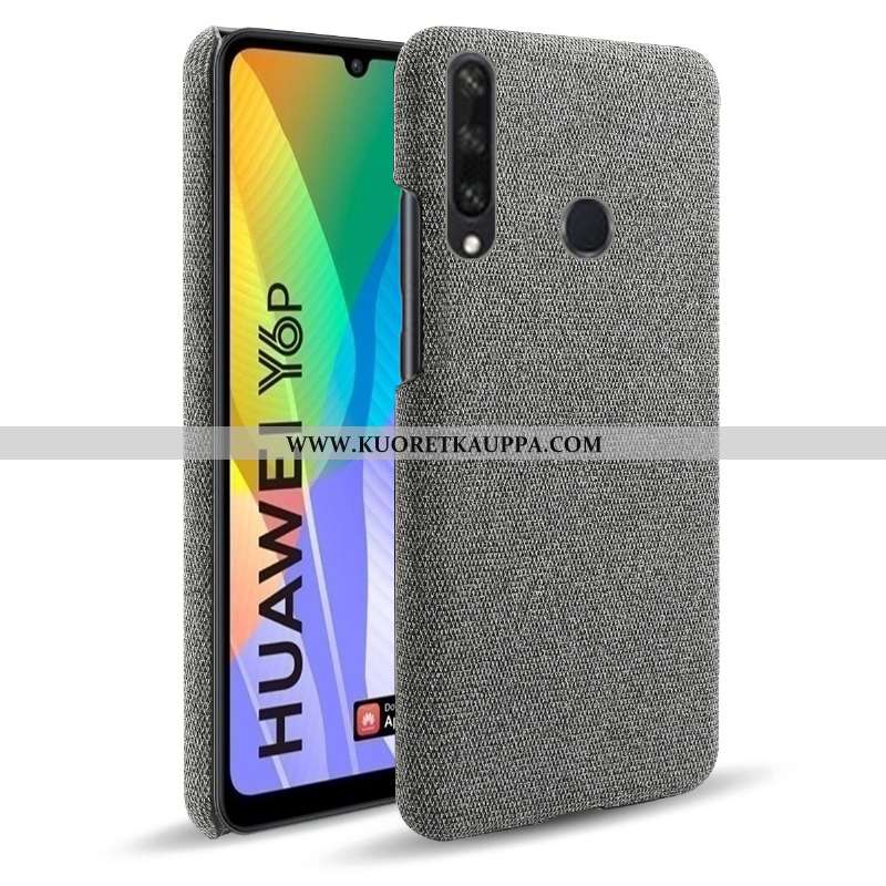 Kuori Huawei Y6p, Kuoret Huawei Y6p, Kotelo Huawei Y6p Kukkakuvio Nahkakuori Murtumaton Harmaa