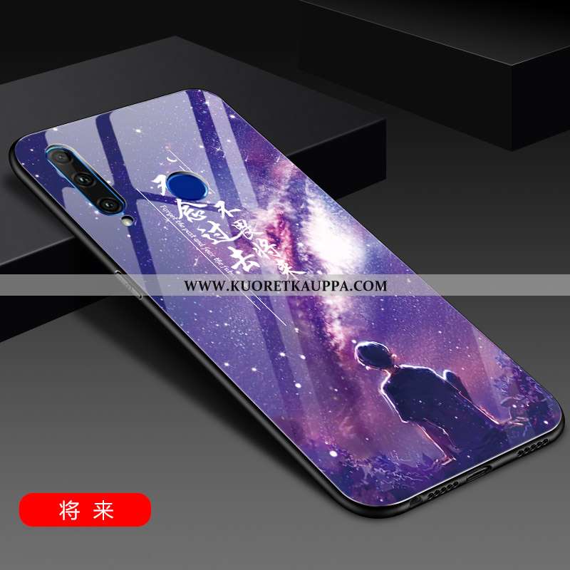 Kuori Huawei Y6p, Kuoret Huawei Y6p, Kotelo Huawei Y6p Lasi Suuntaus Violetti Net Red Valo