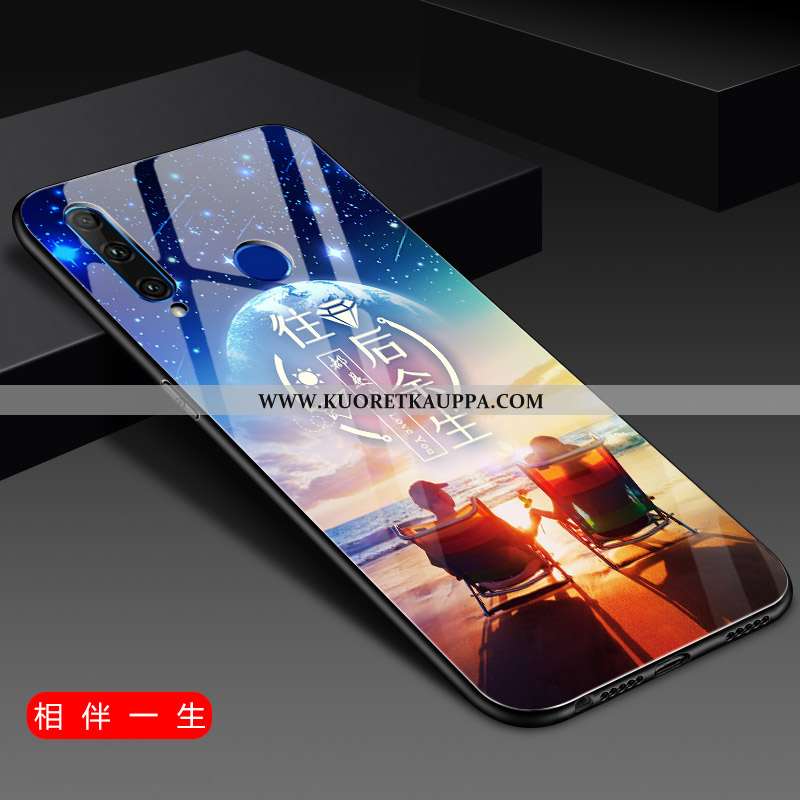 Kuori Huawei Y6p, Kuoret Huawei Y6p, Kotelo Huawei Y6p Lasi Suuntaus Violetti Net Red Valo