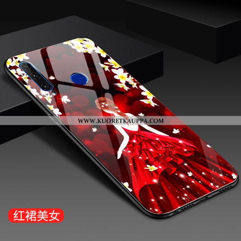 Kuori Huawei Y6p, Kuoret Huawei Y6p, Kotelo Huawei Y6p Lasi Suuntaus Violetti Net Red Valo