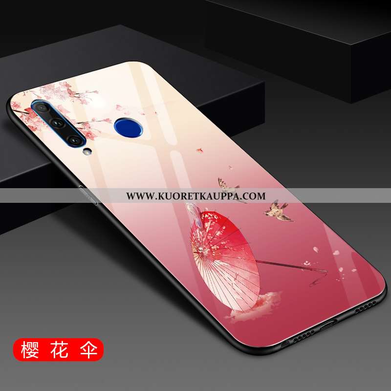 Kuori Huawei Y6p, Kuoret Huawei Y6p, Kotelo Huawei Y6p Lasi Suuntaus Violetti Net Red Valo