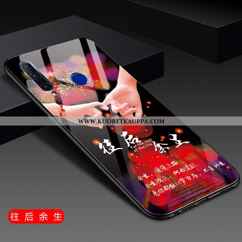 Kuori Huawei Y6p, Kuoret Huawei Y6p, Kotelo Huawei Y6p Lasi Suuntaus Violetti Net Red Valo