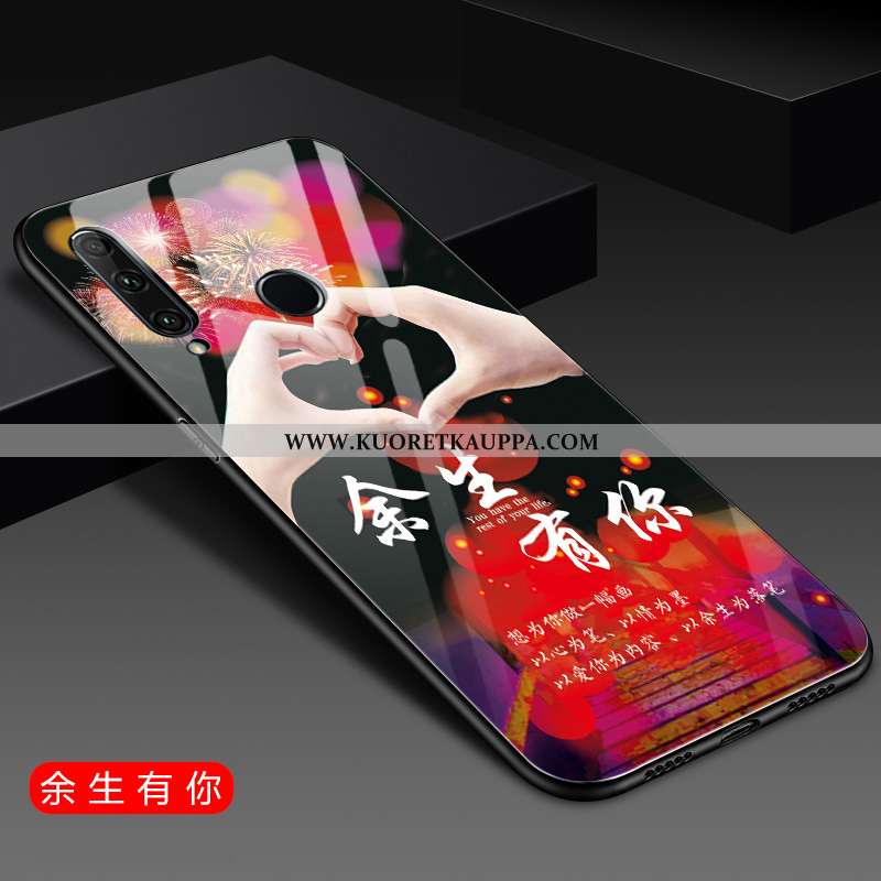 Kuori Huawei Y6p, Kuoret Huawei Y6p, Kotelo Huawei Y6p Lasi Suuntaus Violetti Net Red Valo