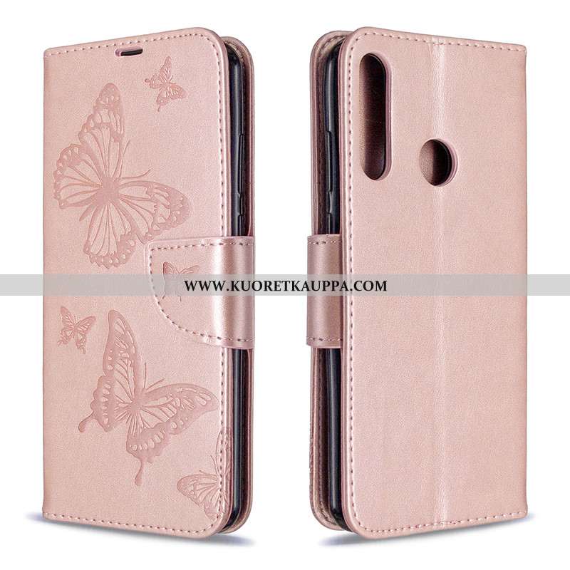 Kuori Huawei Y6p, Kuoret Huawei Y6p, Kotelo Huawei Y6p Nahka Suojaus Kohokuviointi Perhonen Violetti