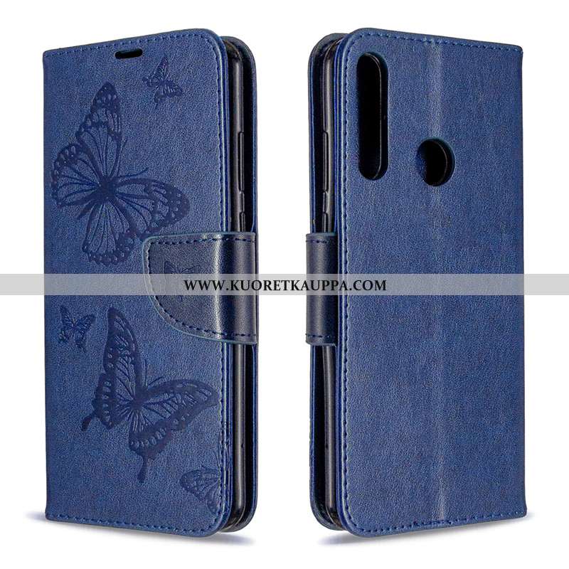 Kuori Huawei Y6p, Kuoret Huawei Y6p, Kotelo Huawei Y6p Nahka Suojaus Kohokuviointi Perhonen Violetti