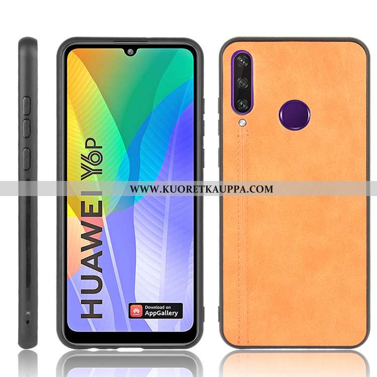 Kuori Huawei Y6p, Kuoret Huawei Y6p, Kotelo Huawei Y6p Nahka Suuntaus Keltainen Kova Keltaiset
