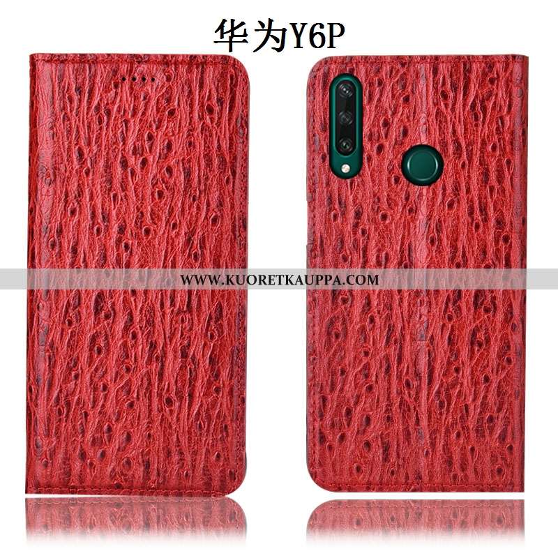 Kuori Huawei Y6p, Kuoret Huawei Y6p, Kotelo Huawei Y6p Nahkakuori Suojaus Lintu Sininen