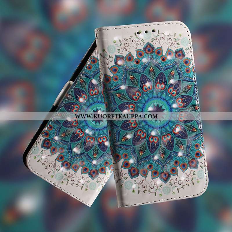 Kuori Huawei Y6p, Kuoret Huawei Y6p, Kotelo Huawei Y6p Nahkakuori Suojaus Maalaus Eläin Vihreä