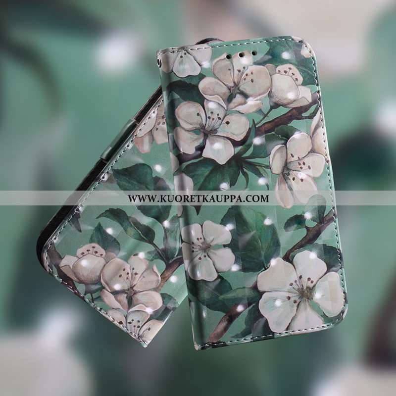 Kuori Huawei Y6p, Kuoret Huawei Y6p, Kotelo Huawei Y6p Nahkakuori Suojaus Maalaus Eläin Vihreä