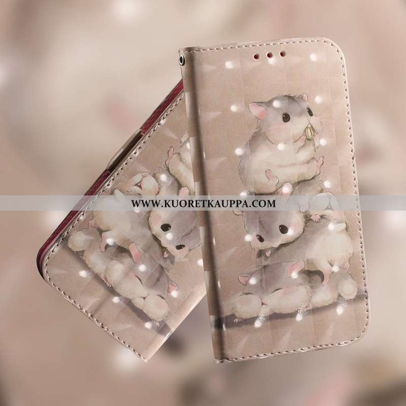 Kuori Huawei Y6p, Kuoret Huawei Y6p, Kotelo Huawei Y6p Nahkakuori Suojaus Maalaus Eläin Vihreä