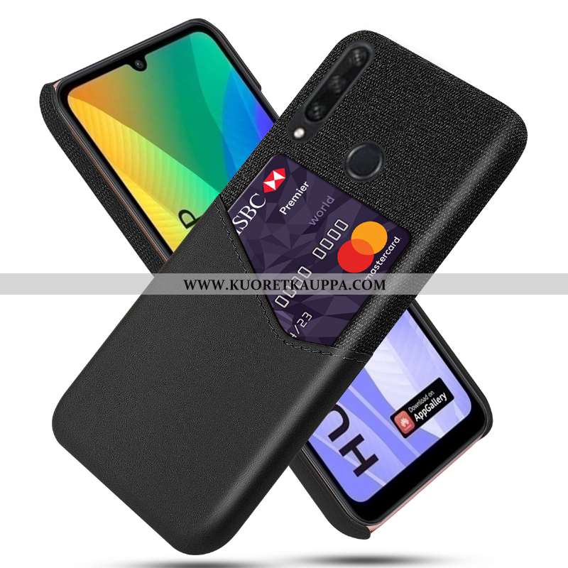 Kuori Huawei Y6p, Kuoret Huawei Y6p, Kotelo Huawei Y6p Nahkakuori Suojaus Murtumaton Musta Puhelimen