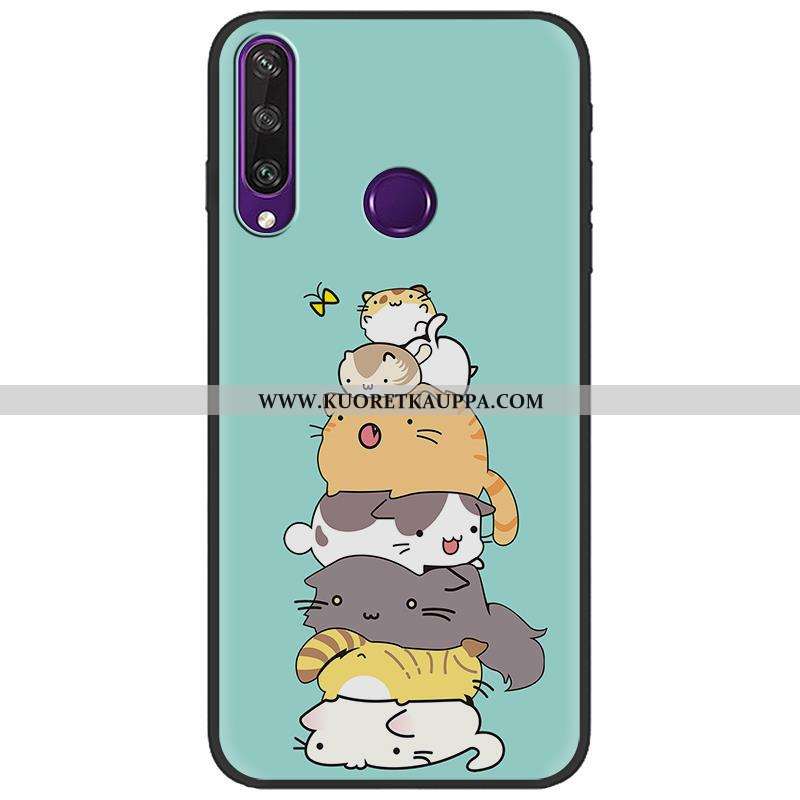 Kuori Huawei Y6p, Kuoret Huawei Y6p, Kotelo Huawei Y6p Pesty Suede Luova Maalaus Vihreä