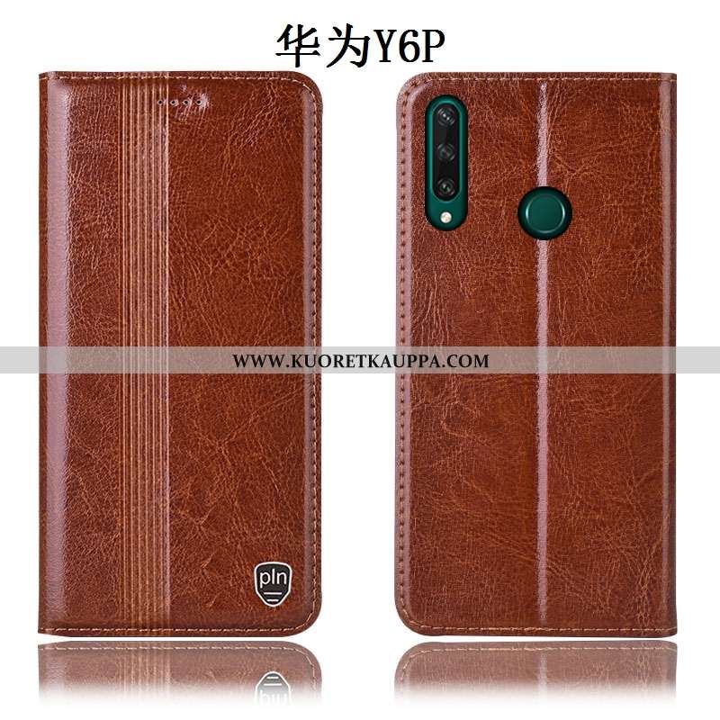 Kuori Huawei Y6p, Kuoret Huawei Y6p, Kotelo Huawei Y6p Suojaus Aito Nahka Punainen