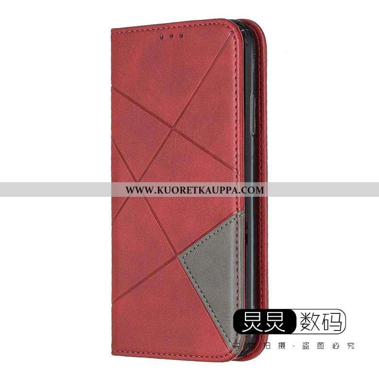 Kuori Huawei Y6p, Kuoret Huawei Y6p, Kotelo Huawei Y6p Suojaus Nahkakuori Murtumaton Niitti Harmaa