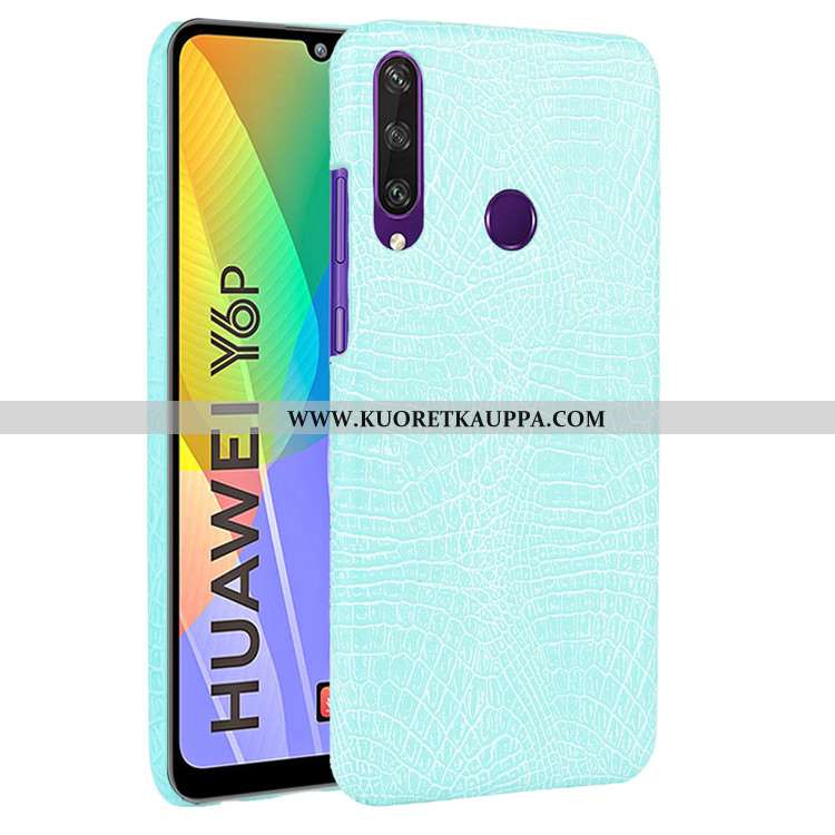 Kuori Huawei Y6p, Kuoret Huawei Y6p, Kotelo Huawei Y6p Suuntaus Suojaus Krokotiili Nahka Kova Sinine
