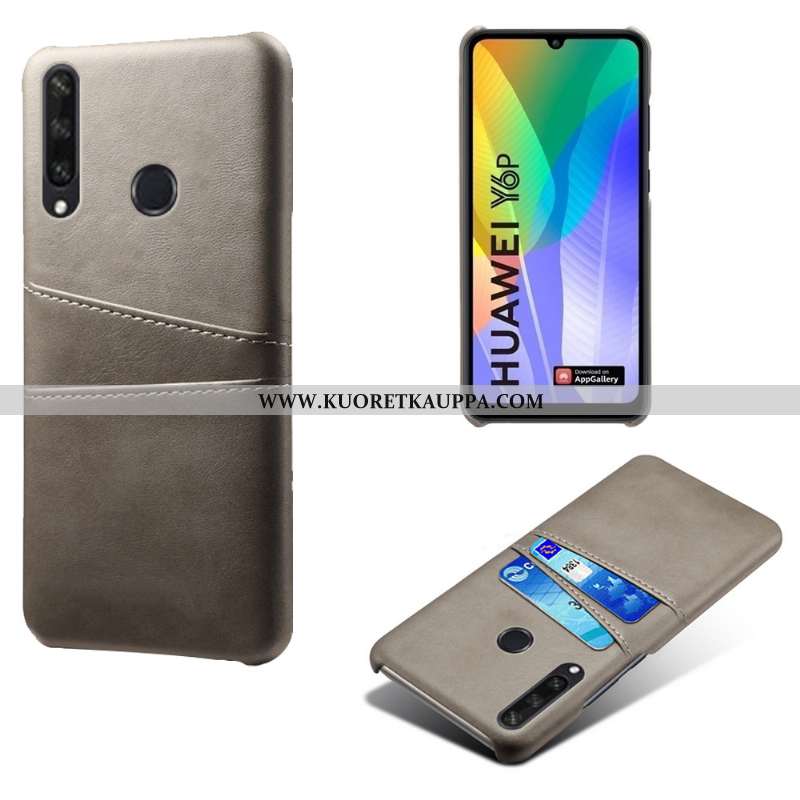Kuori Huawei Y6p, Kuoret Huawei Y6p, Kotelo Huawei Y6p Valo Suojaus Kova Nahkakuori Mustat