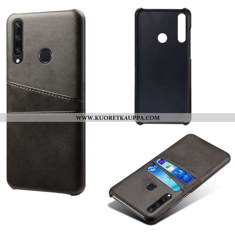 Kuori Huawei Y6p, Kuoret Huawei Y6p, Kotelo Huawei Y6p Valo Suojaus Kova Nahkakuori Mustat