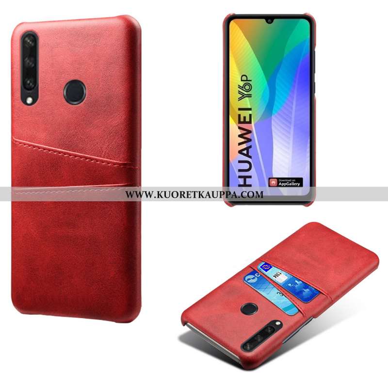 Kuori Huawei Y6p, Kuoret Huawei Y6p, Kotelo Huawei Y6p Valo Suojaus Kova Nahkakuori Mustat
