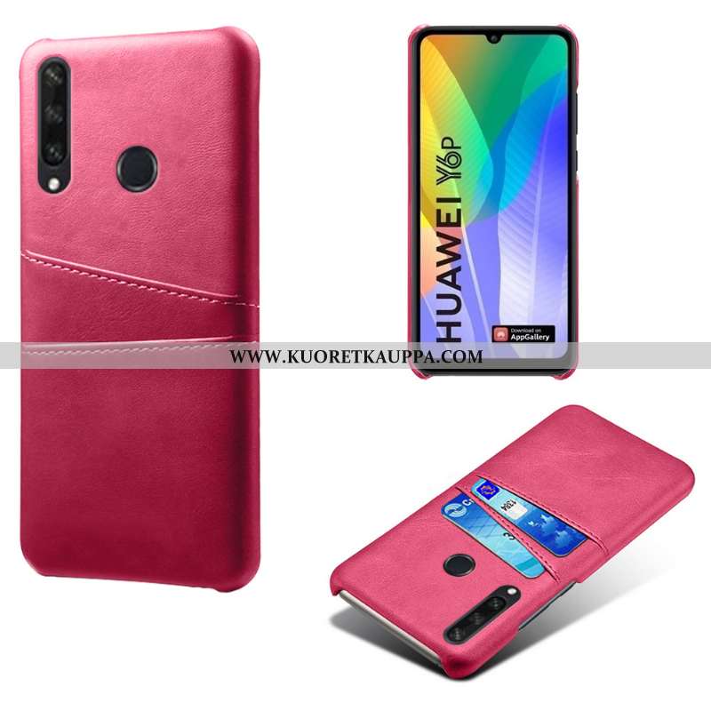 Kuori Huawei Y6p, Kuoret Huawei Y6p, Kotelo Huawei Y6p Valo Suojaus Kova Nahkakuori Mustat