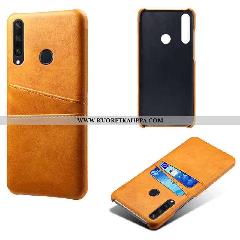 Kuori Huawei Y6p, Kuoret Huawei Y6p, Kotelo Huawei Y6p Valo Suojaus Kova Nahkakuori Mustat