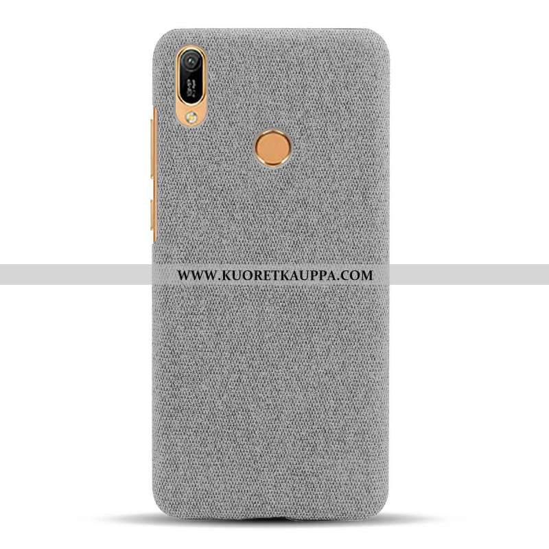 Kuori Huawei Y6s, Kuoret Huawei Y6s, Kotelo Huawei Y6s Pesty Suede Kukkakuvio Suojaus Harmaa