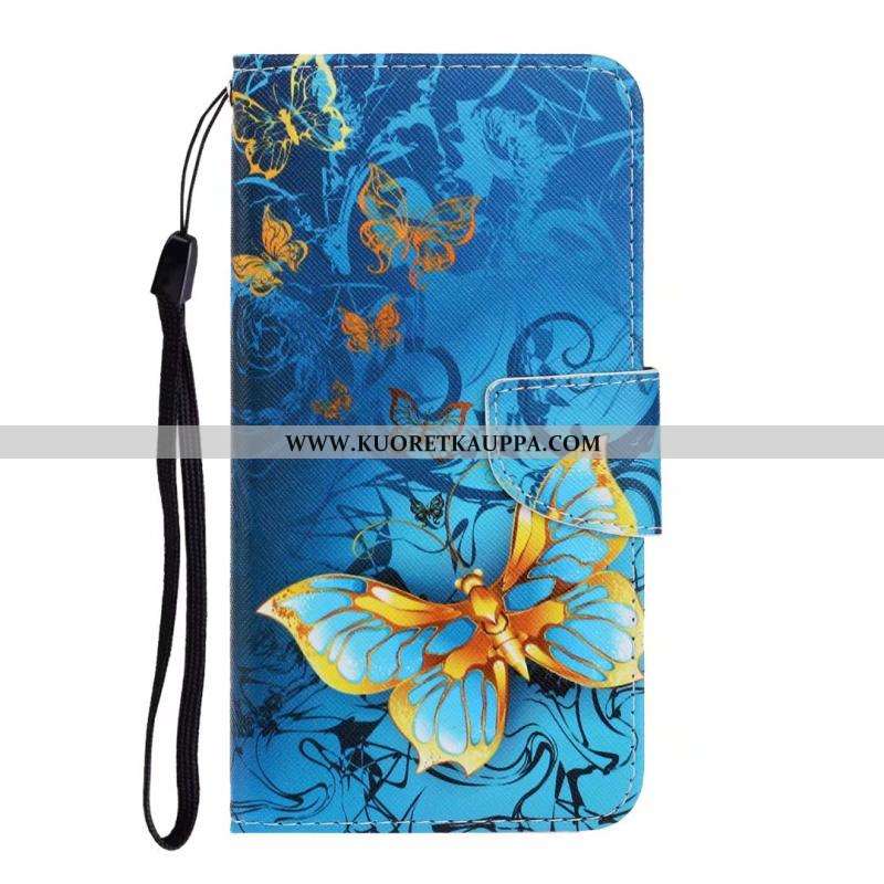 Kuori Huawei Y6s, Kuoret Huawei Y6s, Kotelo Huawei Y6s Sarjakuva Suojaus Kissa Nahkakuori Sininen